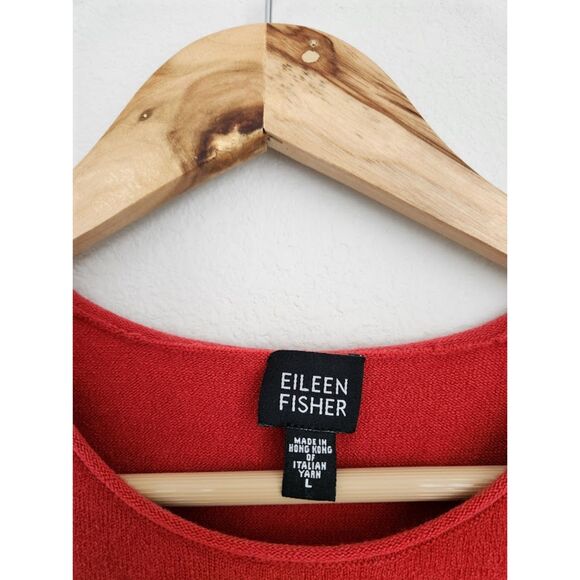 Eileen Fisher Red Merino Wool Blend Sleeveless Knit Tank Top | Size L - Picture 4 of 9